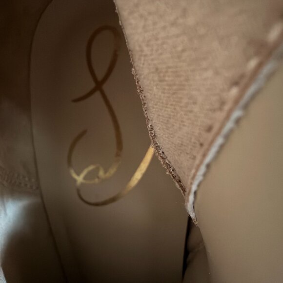 NWOT SAM EDELMAN Leigh Ivory Leather Knee High Tall Dress Boots 7.5 - Picture 14 of 15